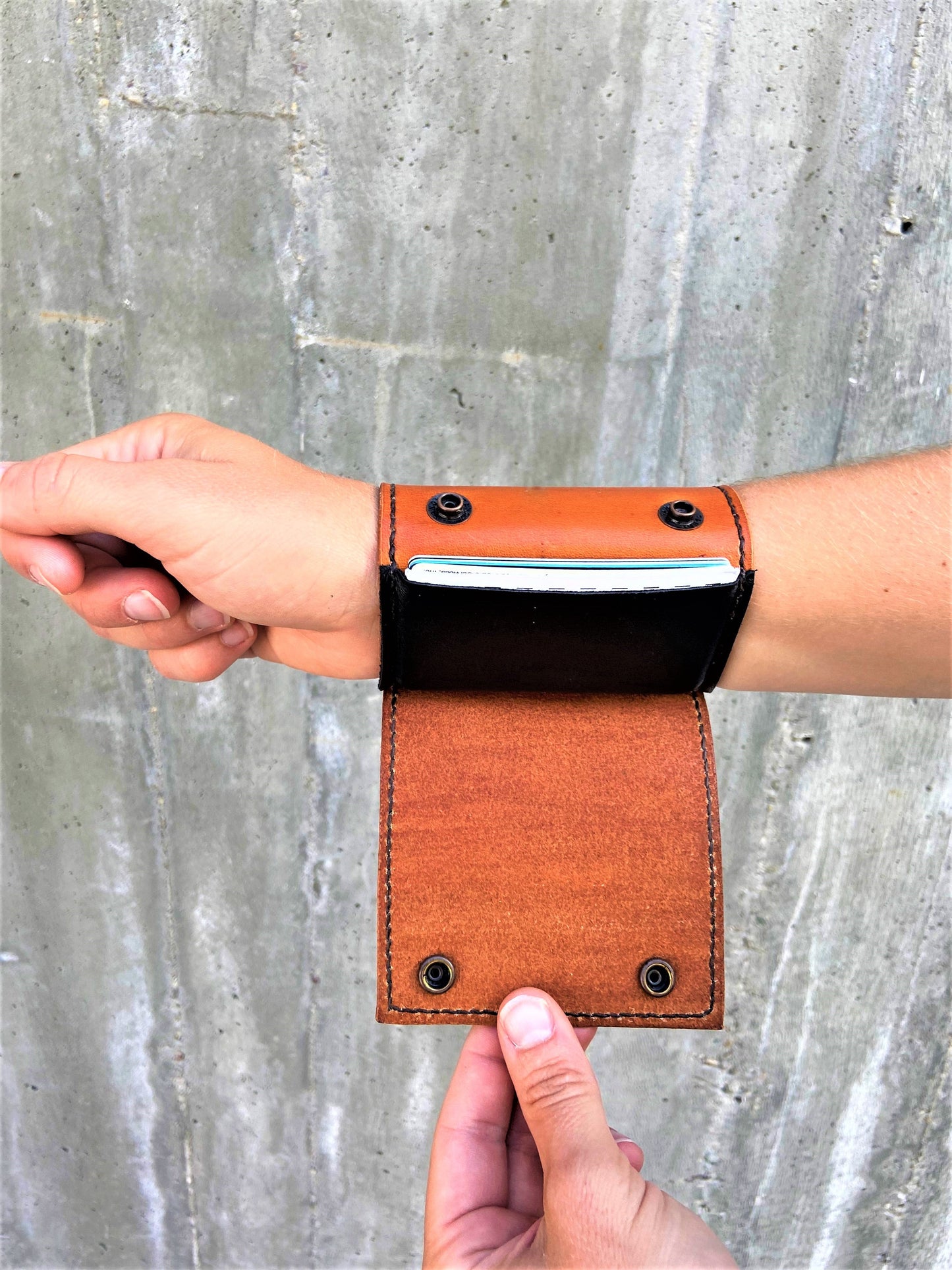 Lined | In Tan | The Wearable Wallet